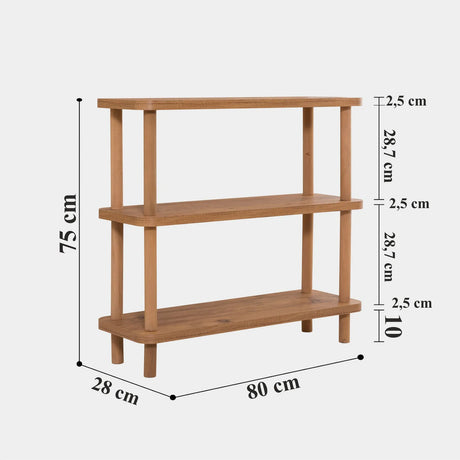 Regale Step aus melaminbeschichteten Holz und Buche, 80×28×75 cm von Hanah Home – Bild 6