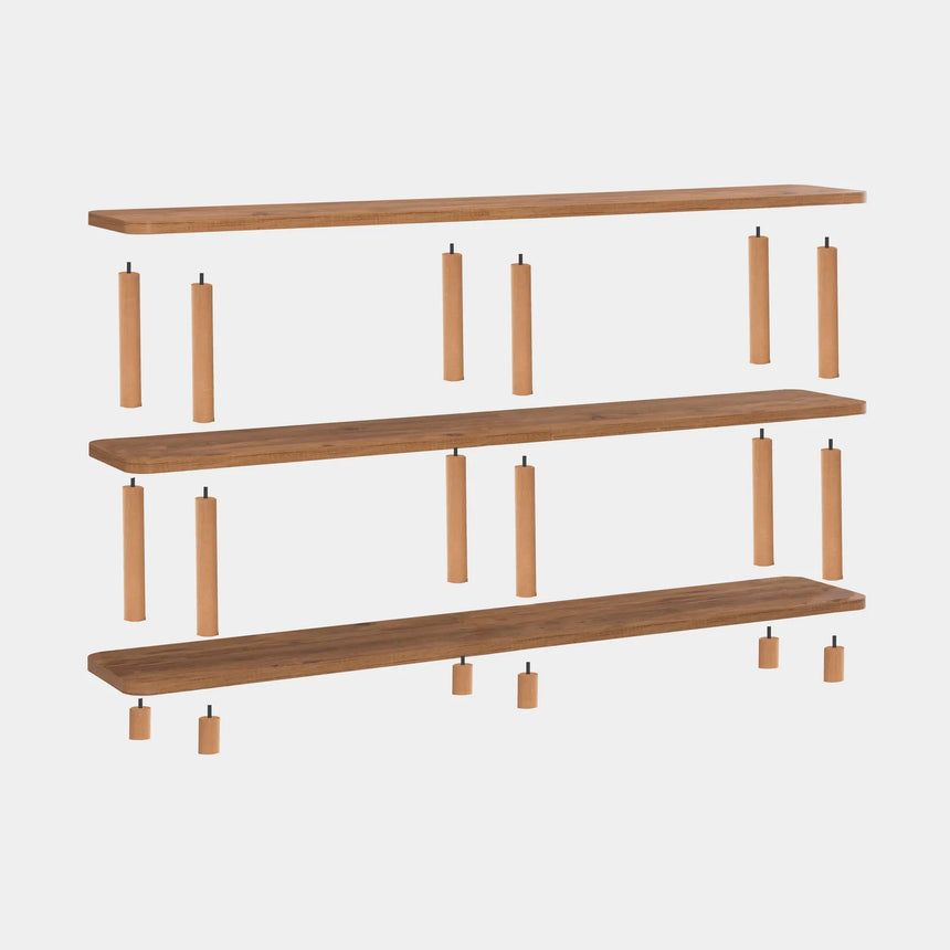 Regale Zen aus melaminbeschichteten Holz und Buche, 180×35×74 cm von Hanah Home – Bild 4