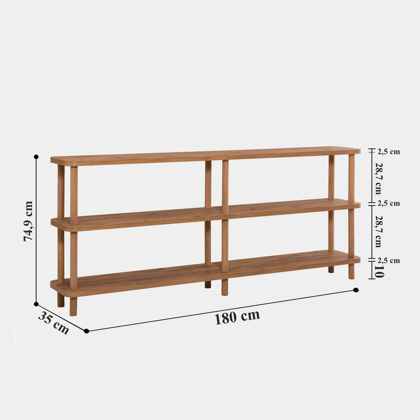 Regale Zen aus melaminbeschichteten Holz und Buche, 180×35×74 cm von Hanah Home – Bild 6