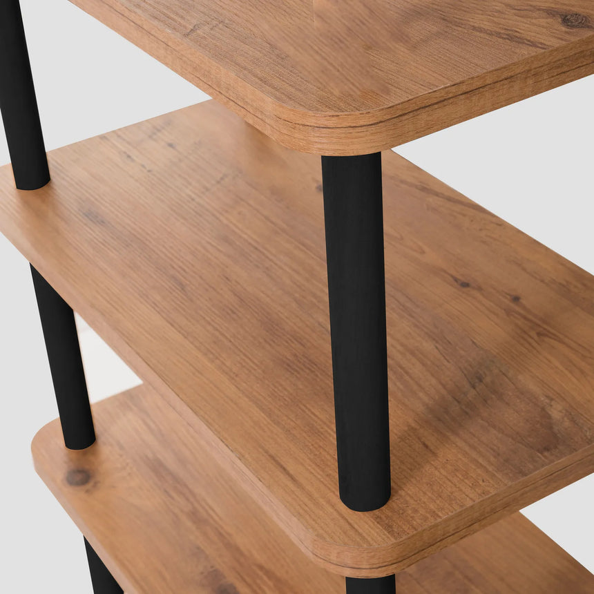 Regale Zen aus melaminbeschichteten Holz und Buche in Schwarz und Atlantik-Kiefer, 180×35×74 cm von Hanah Home – Bild 2