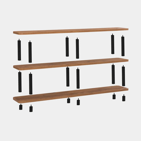 Regale Zen aus melaminbeschichteten Holz und Buche in Schwarz und Atlantik-Kiefer, 180×35×74 cm von Hanah Home – Bild 4
