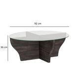 Runder Couchtisch Amphora aus Kiefernholz und gehärtetem Glas in Anthrazit 92Ø von Hanah Home – Bild 6