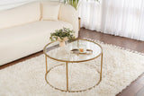 Runder Couchtisch Aurum aus gehärtetem Glas und Metall 80Ø von Hanah Home – Bild 1