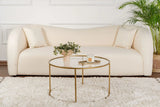 Runder Couchtisch Aurum aus gehärtetem Glas und Metall 80Ø von Hanah Home – Bild 2
