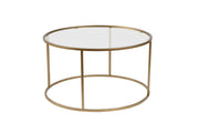Runder Couchtisch Aurum aus gehärtetem Glas und Metall 80Ø von Hanah Home – Bild 5