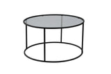 Runder Couchtisch Aurum aus gehärtetem Glas und Metall in Schwarz und Grau 80Ø von Hanah Home – Bild 5