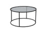 Runder Couchtisch Aurum aus gehärtetem Glas und Metall in Schwarz und Grau 80Ø von Hanah Home – Bild 5