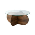 Runder Couchtisch Bubble aus massivem Kiefernholz und gehärtetem Glas 75Ø von Hanah Home – Bild 5