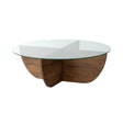 Runder Couchtisch Lily aus massivem Kiefernholz und gehärtetem Glas 90Ø von Hanah Home – Bild 5