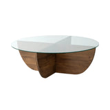 Runder Couchtisch Lily aus massivem Kiefernholz und gehärtetem Glas 90Ø von Hanah Home – Bild 5