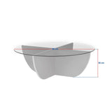 Runder Couchtisch Liya aus Glas und Holz 90Ø - ZEN ZONE Furniture