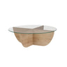 Runder Couchtisch Liya aus Glas und Holz 90Ø - ZEN ZONE Furniture