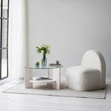 Runder Couchtisch Mahal aus massivem Kieferholz und gehärtetem Glas, 75×75×40 cm von Hanah Home – Bild 2