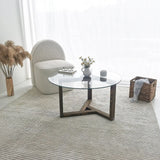 Runder Couchtisch Miro aus gehärtetem Glas und Kiefer 75Ø von Hanah Home – Bild 2