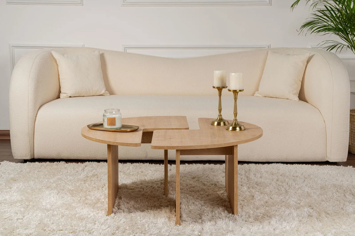 Runder Couchtisch Moira aus Holz in Eiche 90Ø von Hanah Home – Bild 2