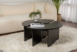 Runder Couchtisch Moira aus Holz in Holzschwarz 90Ø von Hanah Home – Bild 1