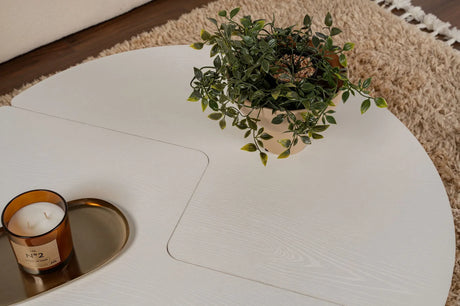 Runder Couchtisch Moira aus Holz in Holzweiß 90Ø von Hanah Home – Bild 6