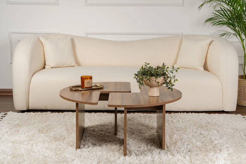 Runder Couchtisch Moira aus Holz in Walnuss 90Ø von Hanah Home – Bild 2