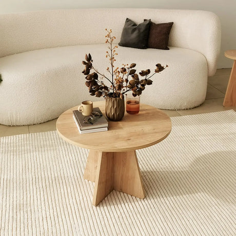 Runder Couchtisch Mushroom aus melaminbeschichteten Holz, 60×60×40 cm von Hanah Home – Bild 2