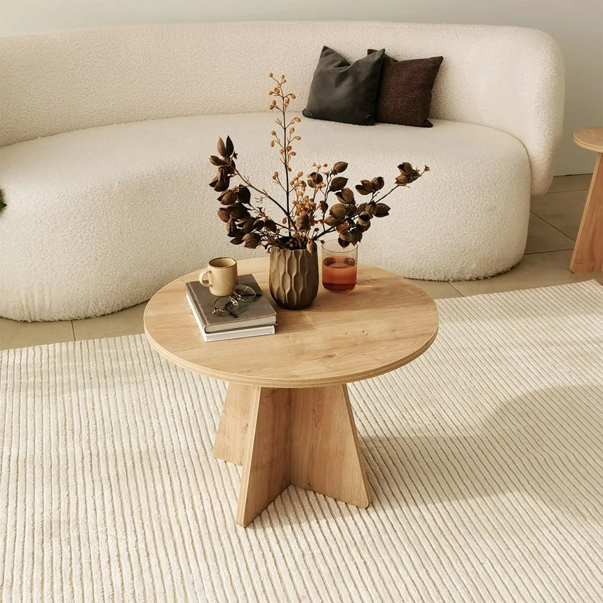 Runder Couchtisch Mushroom aus melaminbeschichteten Holz, 60×60×40 cm von Hanah Home – Bild 2