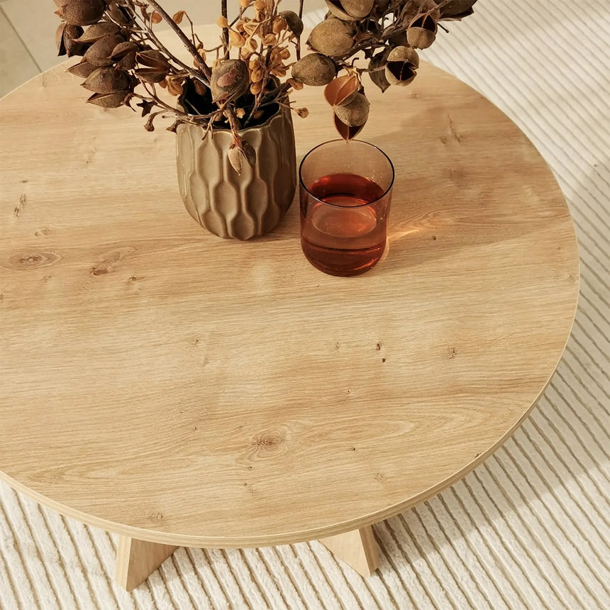 Runder Couchtisch Mushroom aus melaminbeschichteten Holz, 60×60×40 cm von Hanah Home – Bild 5