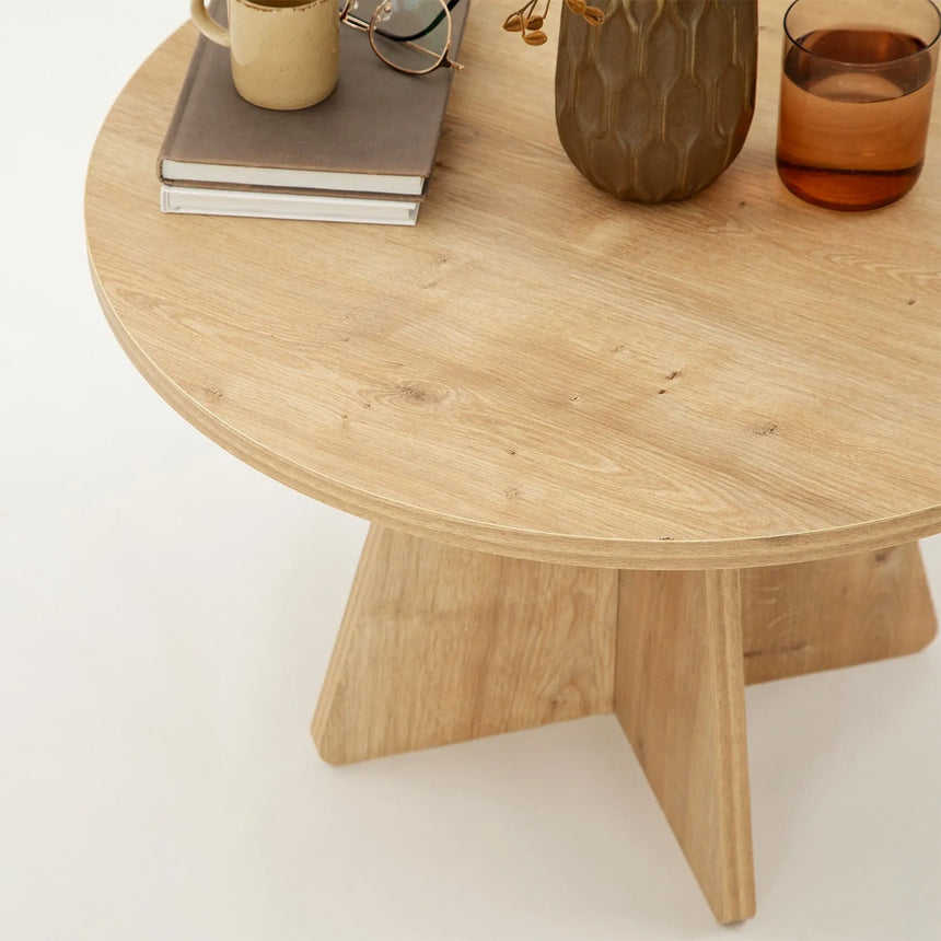 Runder Couchtisch Mushroom aus melaminbeschichteten Holz, 60×60×40 cm von Hanah Home – Bild 6