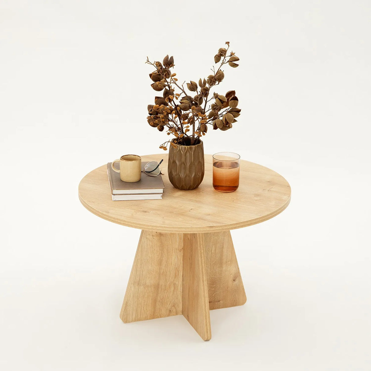 Runder Couchtisch Mushroom aus melaminbeschichteten Holz, 60×60×40 cm von Hanah Home – Bild 7
