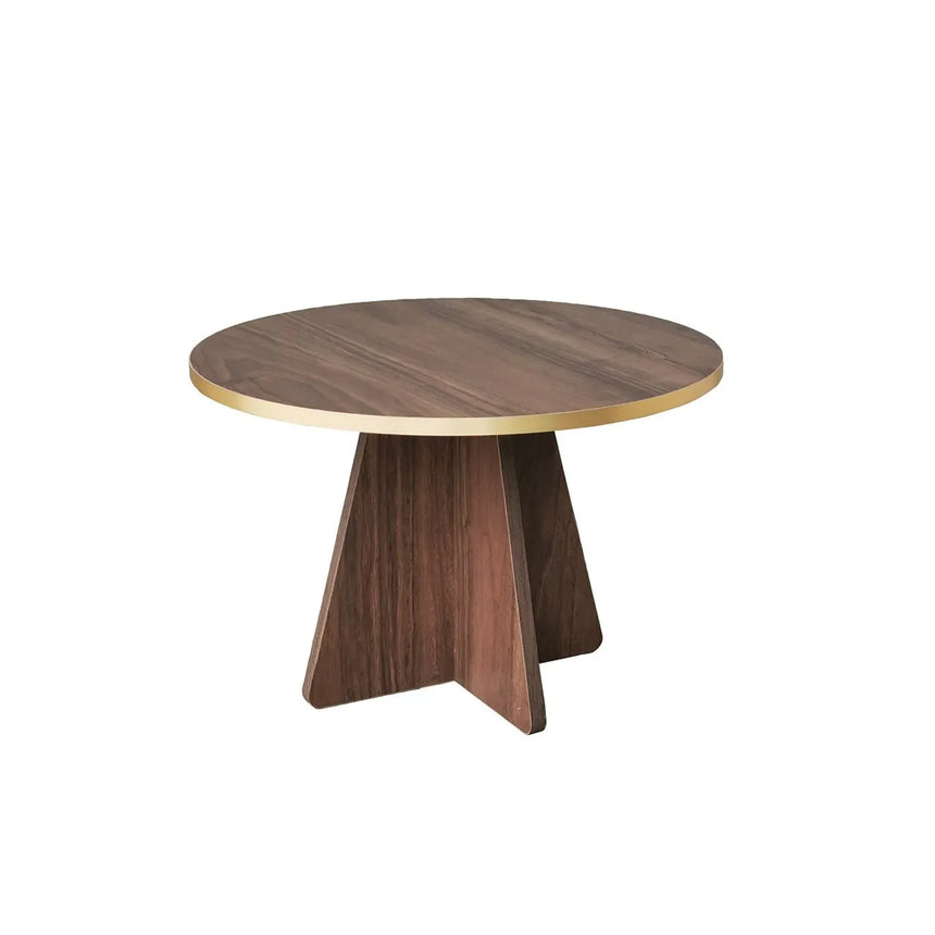 Runder Couchtisch Mushroom aus melaminbeschichteten Holz in Gold und Walnuss, 60×60×40 cm von Hanah Home – Bild 6