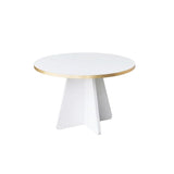 Runder Couchtisch Mushroom aus melaminbeschichteten Holz in Gold und Weiß, 60×60×40cm von Hanah Home – Bild 5