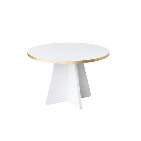 Runder Couchtisch Mushroom aus melaminbeschichteten Holz in Gold und Weiß, 60×60×40cm von Hanah Home – Bild 5