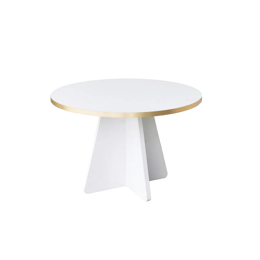 Runder Couchtisch Mushroom aus melaminbeschichteten Holz in Gold und Weiß, 60×60×40cm von Hanah Home – Bild 5