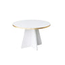 Runder Couchtisch Mushroom aus melaminbeschichteten Holz in Gold und Weiß, 60×60×40cm von Hanah Home – Bild 5