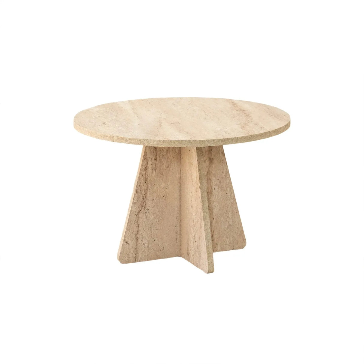 Runder Couchtisch Mushroom aus melaminbeschichteten Holz in Travertin, 60×60×40 cm von Hanah Home – Bild 6
