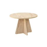 Runder Couchtisch Mushroom aus melaminbeschichteten Holz in Travertin, 60×60×40 cm von Hanah Home – Bild 6