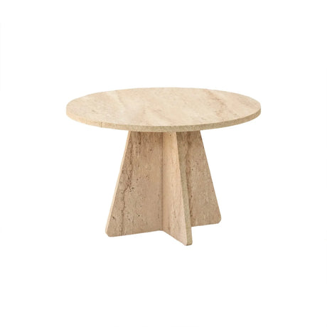 Runder Couchtisch Mushroom aus melaminbeschichteten Holz in Travertin, 60×60×40 cm von Hanah Home – Bild 6