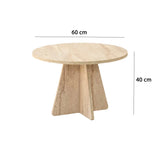 Runder Couchtisch Mushroom aus melaminbeschichteten Holz in Travertin, 60×60×40 cm von Hanah Home – Bild 7