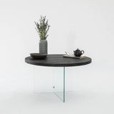 Runder Couchtisch Serenity aus Holz und gehärtetem Glas 70Ø von Hanah Home – Bild 1