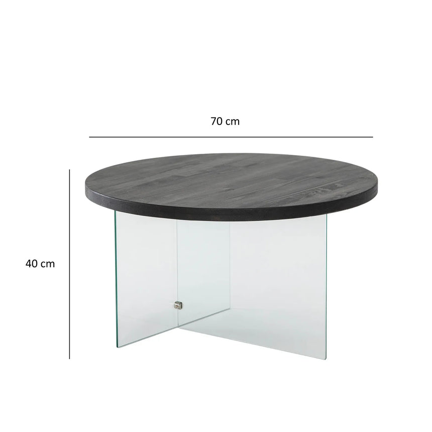 Runder Couchtisch Serenity aus Holz und gehärtetem Glas 70Ø von Hanah Home – Bild 6