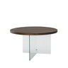Runder Couchtisch Serenity aus Holz und gehärtetem Glas in Walnuss und Transparent 70Ø von Hanah Home – Bild 4