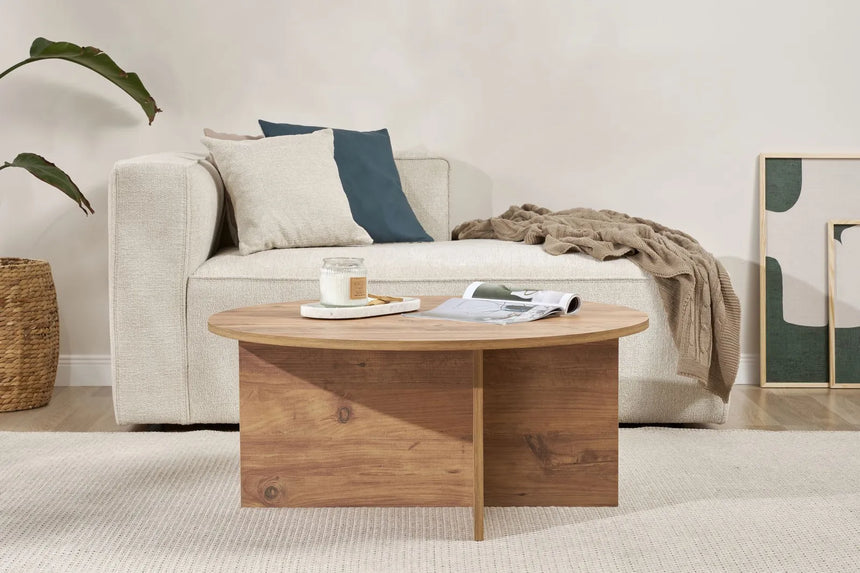 Runder Couchtisch Soleil aus melaminbeschichteter Spanplatte 90Ø von Hanah Home – Bild 1