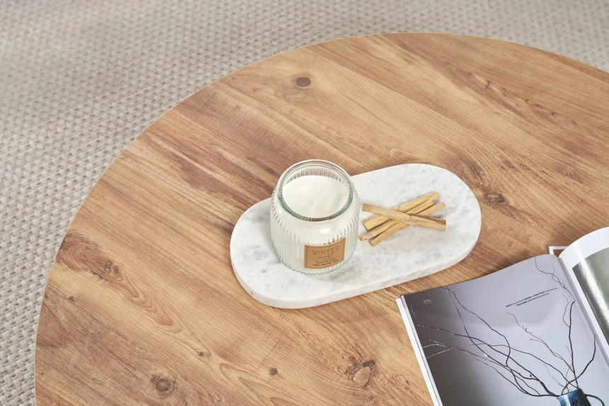 Runder Couchtisch Soleil aus melaminbeschichteter Spanplatte 90Ø von Hanah Home – Bild 5