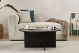 Runder Couchtisch Soleil aus melaminbeschichteter Spanplatte in Holzschwarz 90Ø von Hanah Home – Bild 1