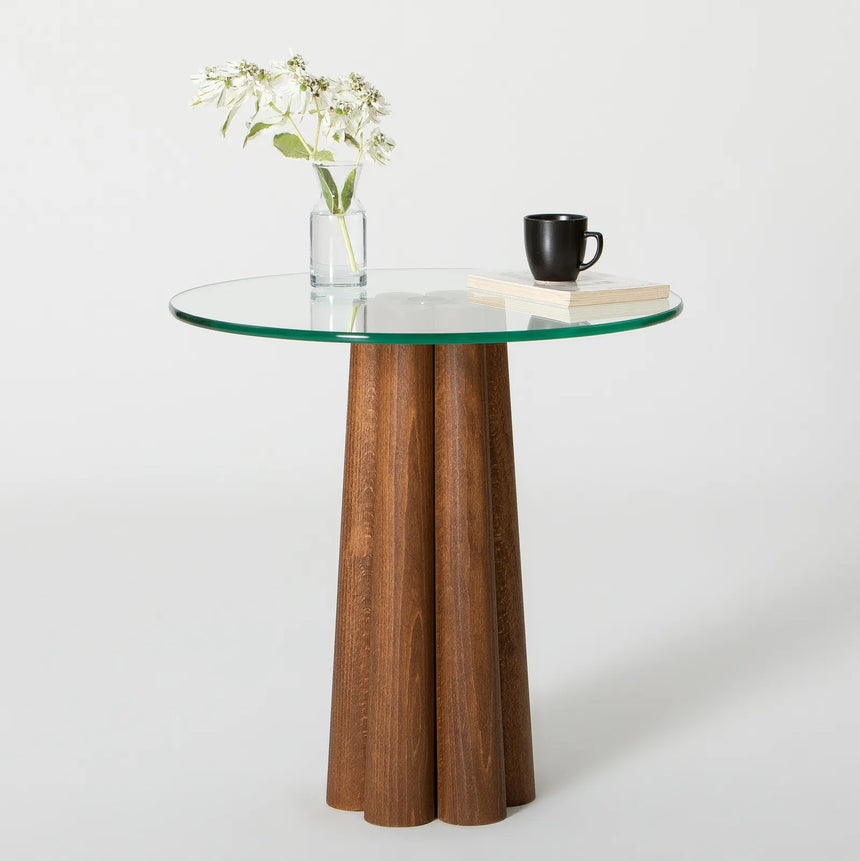 Runder Couchtisch Thales aus Buche und gehärtetem Glas 50Ø von Hanah Home – Bild 7