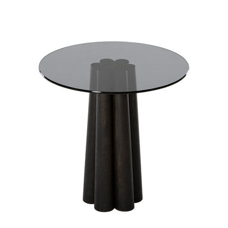 Runder Couchtisch Thales aus Buche und gehärtetem Glas in Schwarz und Dunkelgrau 50Ø von Hanah Home – Bild 11