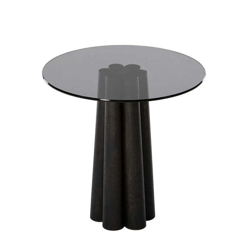 Runder Couchtisch Thales aus Buche und gehärtetem Glas in Schwarz und Dunkelgrau 50Ø von Hanah Home – Bild 11