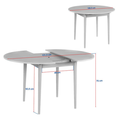 Runder Esstisch Viona aus melaminbeschichteten Holz in Barok Walnuss, 100×100×75 cm von Hanah Home – Bild 10