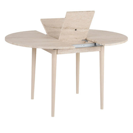 Runder Esstisch Viona aus melaminbeschichteten Holz in Travertin und Eiche, 100×100×75 cm von Hanah Home – Bild 6