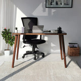 Schreibtisch Cozy aus Buchenholz und gehärtetem Glas in Walnuss, 110×60×73 cm von Hanah Home – Bild 2