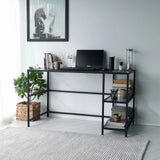 Schreibtisch Master aus gehärtetem Glas und Metall in Schwarz und Rauch, 130×60×75 cm von Hanah Home – Bild 6
