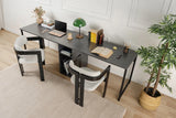 Schreibtisch Twin Study Desk aus Metall und melaminharzbeschichteten Holz in Anthrazit und Schwarz, 240×60×74 cm von Hanah Home – Bild 1